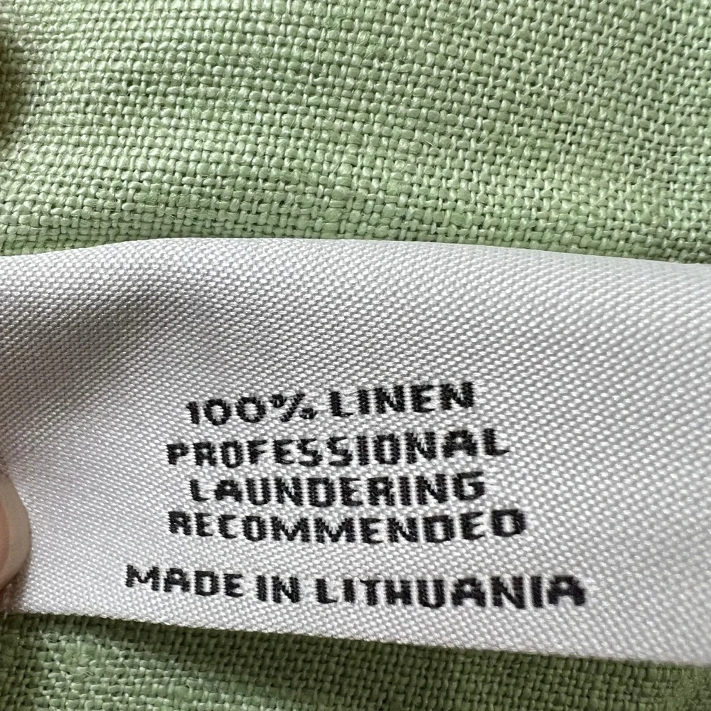 Bloomingdale's At Home Linen Placemats Set of 6 Sage Green Hemstitched Lithuania